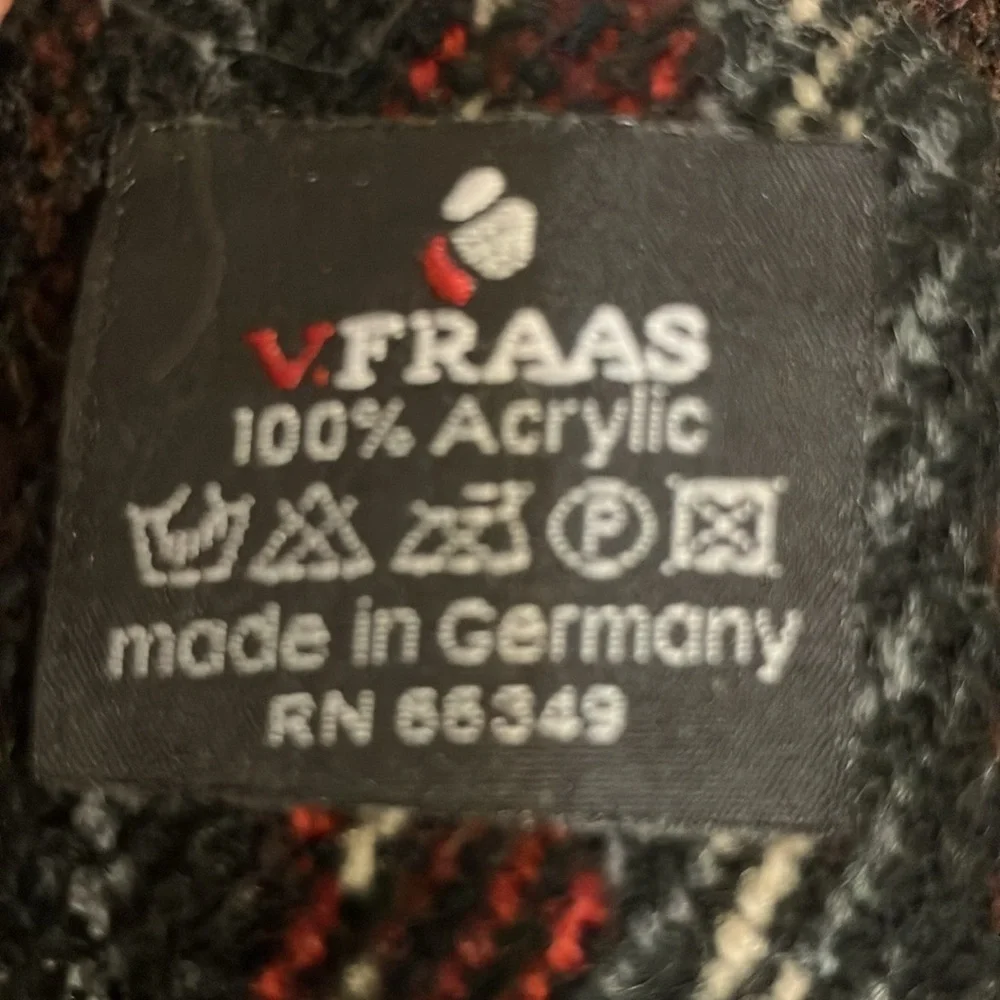 Frass Germany acrylic fringed woven scarf 52 x 11